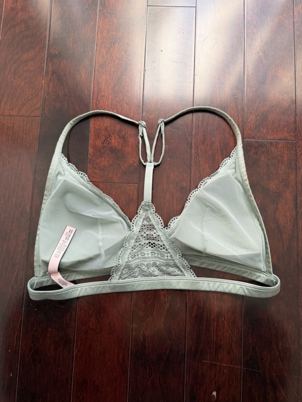 Victoria's Secret Women's Lace Bralette Size L Front Closure Green Bra Lingerie - Picture 4 of 9